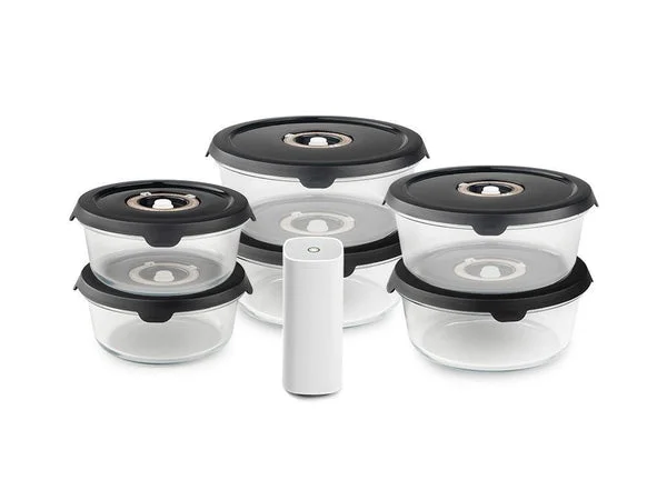 Ensemble de récipient en verre sous vide rond mix – 6-paquet