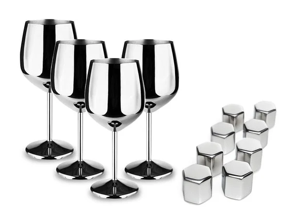 Ensemble de verre - verre à vin en acier inoxydable