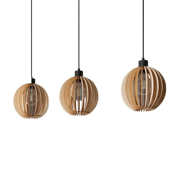 Envostar - Suspension Clay 3 Noir/Bois