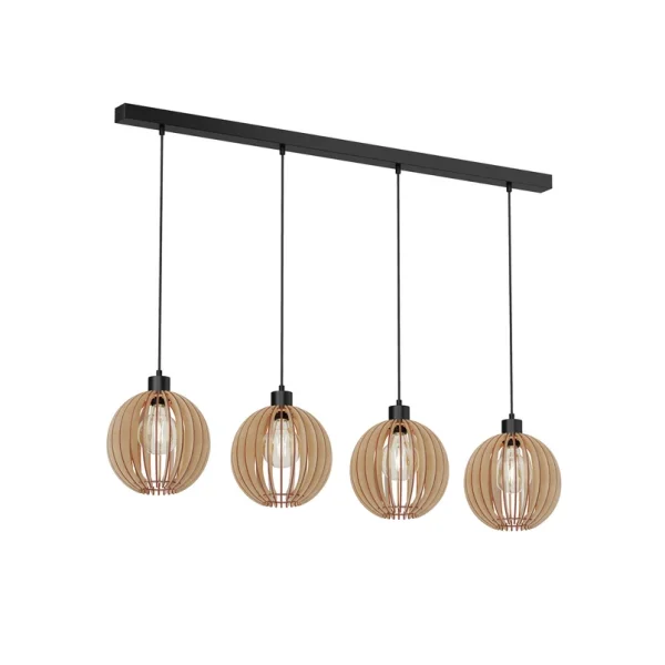 Envostar - Suspension Clay 4 Noir/Bois