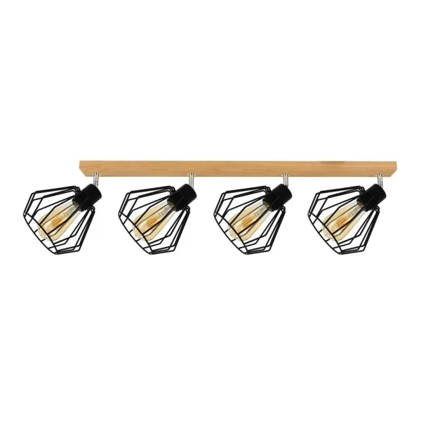 Envostar - Vento 4 Plafonnier Black/Oak