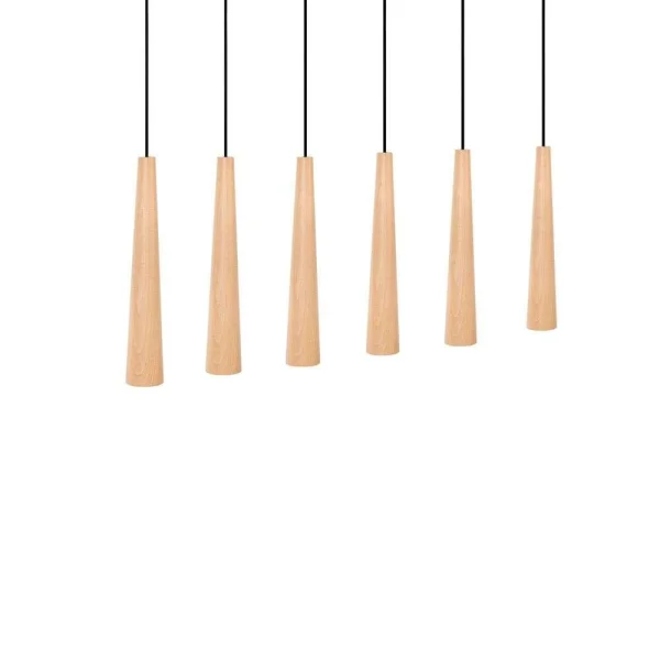 Envostar - Wooden Round Cones 6 Suspension Wood/Black