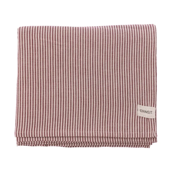 ERNST Nappe Ernst à fines rayures 145x300 cm Rouge–beige