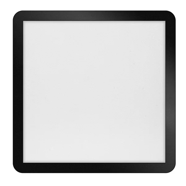 ETH Anne Square - plafonnier - 40 x 40 x 2,7 cm - 3 niveaux de gradation - 24W LED inclus - IP44 - noir