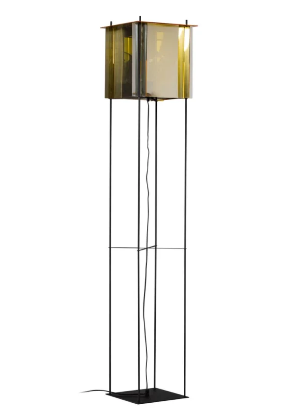 ETH Cube - lampadaire - Ø 40 x 185 cm - noir et or/argent