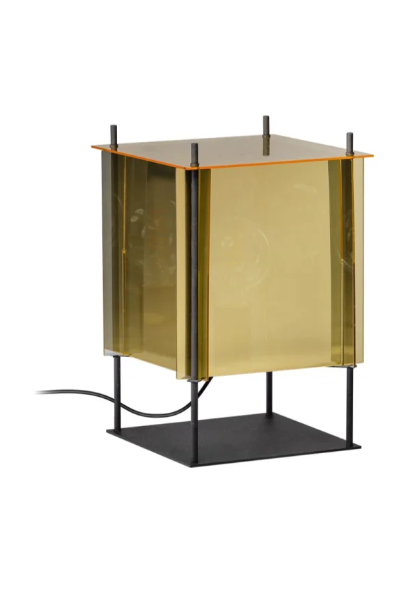 ETH Cube - lampe de table - 25 x 25 x 38 - noir et or/argent