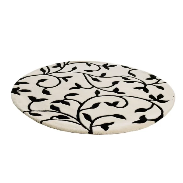 Etol Design Tapis Grow blanc-noir rond Ø140 cm