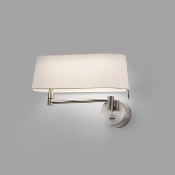 Faro - applique murale avec interrupteur - 31,5 x 11 x 23 cm - 11W LED inclus - nickel satiné
