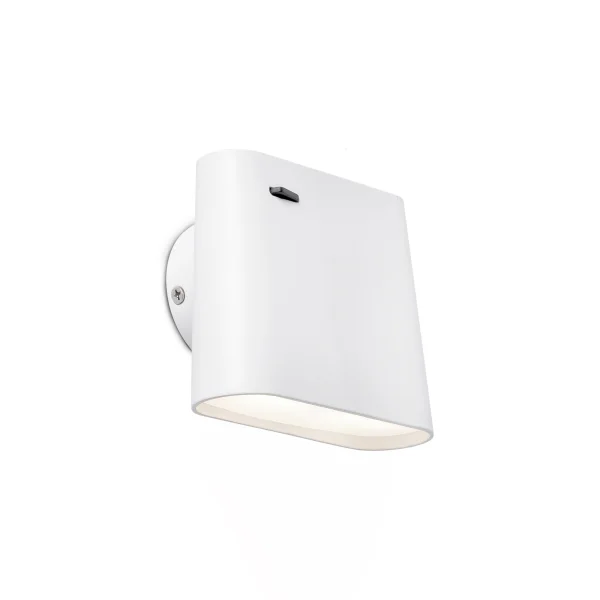 Faro Aurea - applique murale avec interrupteur - 12 x 7 x 9,5 cm - 8W LED inclus - blanc mat