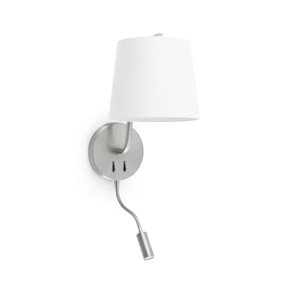 Faro Berni - applique murale avec interrupteur - 20 x 29 x 57 cm - 3W LED inclus - nickel satiné