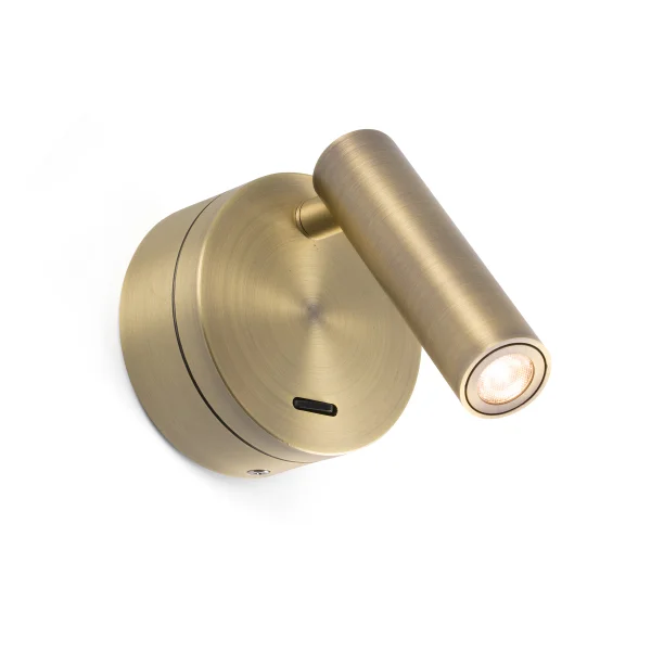 Faro Boc - applique murale avec interrupteur - 8,5 x 11 x 17 cm - 3W LED inclus - bronze