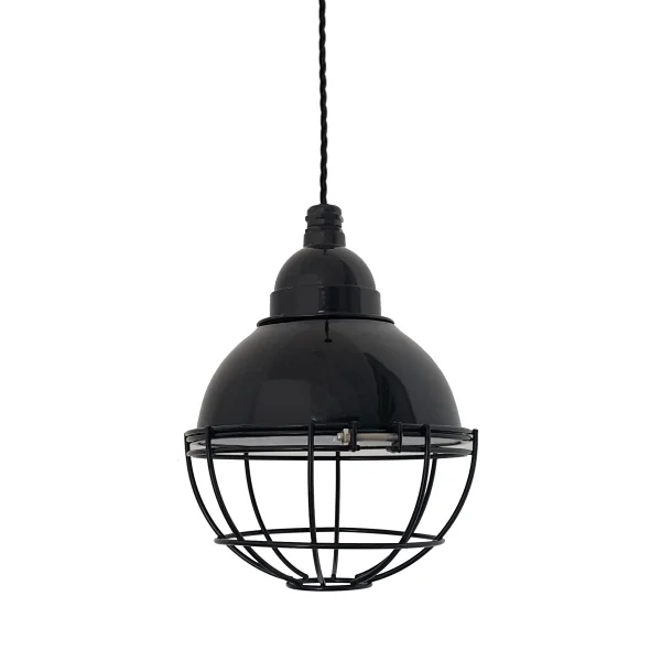 Faro Claire - lampe suspendue - Ø 16,5 x 14 cm - noir brillant