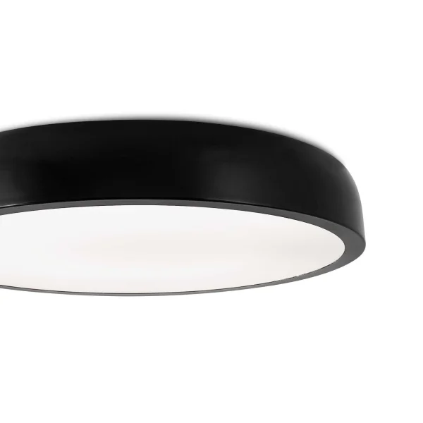 Faro Cocotte - plafonnier - Ø 43 x 8 cm - 30W LED inclus - noir brillant