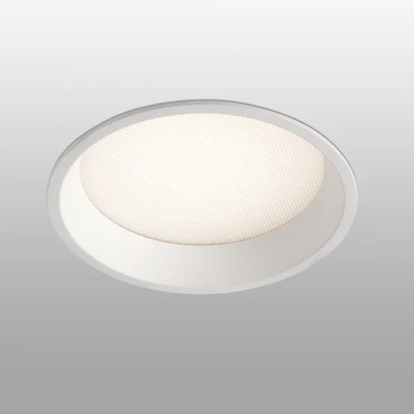 Faro Croc - spot à encastrer - Ø 135 mm, Ø 126 mm à encastrer - 13W LED dimmable inclus - IP44 - blanc mat