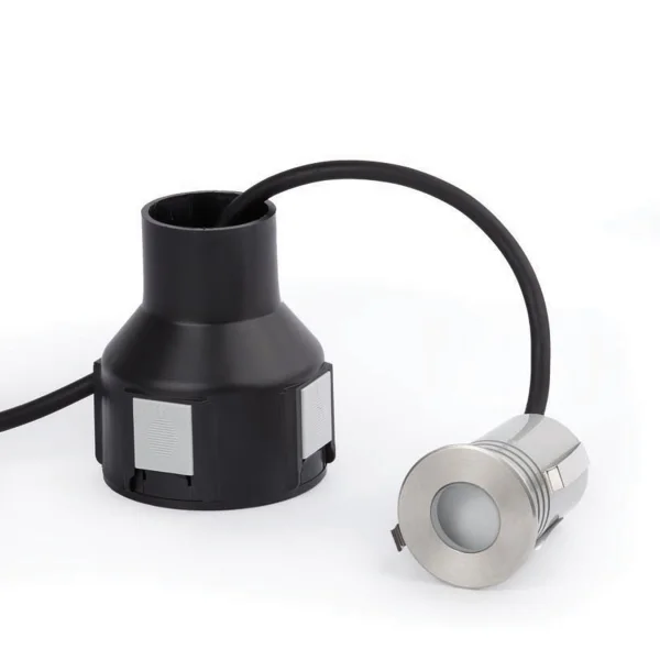 Faro Crosby - spot rond pour l'extérieur II - Ø 55 mm, Ø 80 mm à encastrer - 2W LED inclus - IP67 - acier inoxydable satiné