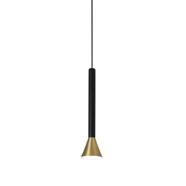 Faro Danka - lampe suspendue - Ø 8 x 25,5 cm - 6W LED inclus - or et noir