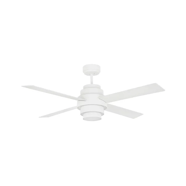 Faro Disc - ventilateur de plafond avec lumière, télécommande et minuterie - Ø 132 cm - 19W LED inclus - blanc et marron clair