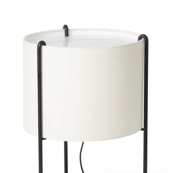 Faro Drum - lampe à poser - Ø 30 x 43 cm - noir et beige