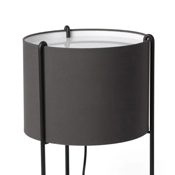 Faro Drum - lampe à poser - Ø 30 x 43 cm - noir et gris