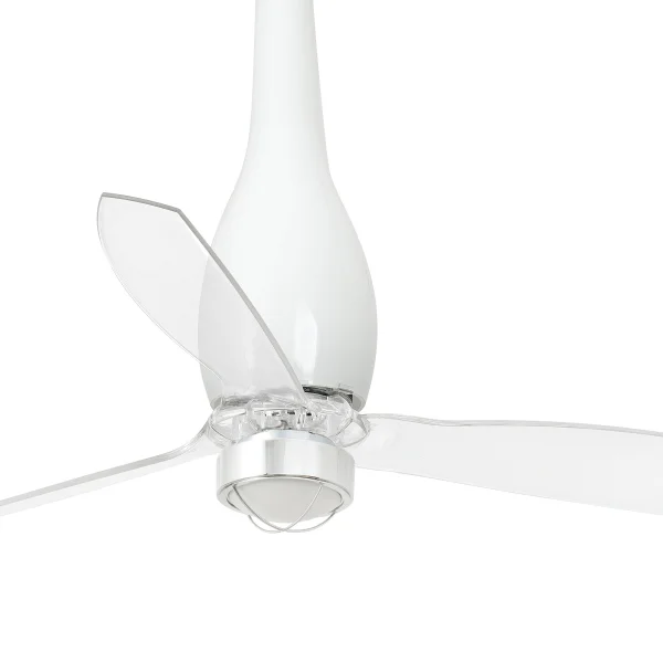 Faro Eterfan - ventilateur de plafond avec lumière et télécommande - Ø 128 cm - 17W LED inclus - blanc et transparent