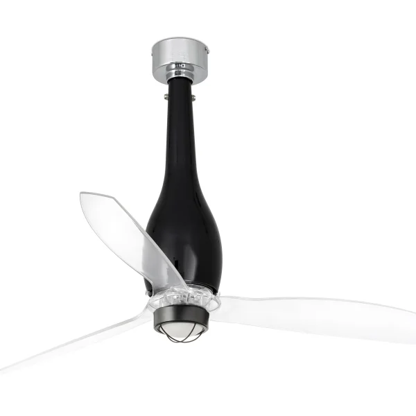 Faro Eterfan - ventilateur de plafond avec lumière et télécommande - Ø 128 cm - 17W LED inclus - noir et transparent