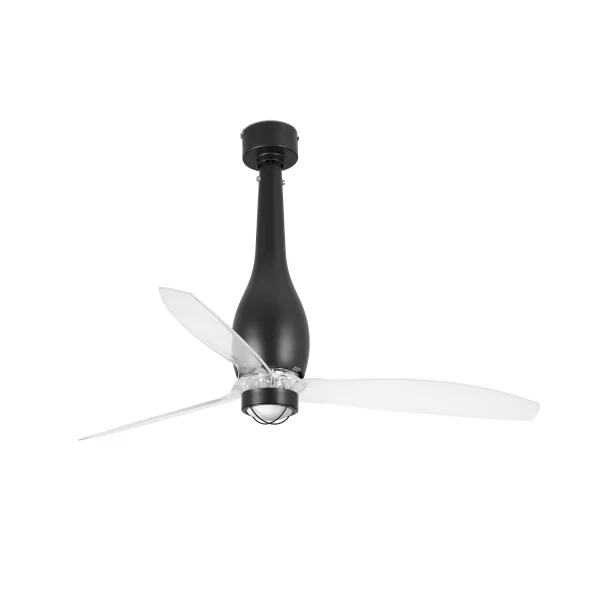 Faro Eterfan - ventilateur de plafond avec lumière et télécommande - Ø 128 cm - 17W LED inclus - noir mat et transparent