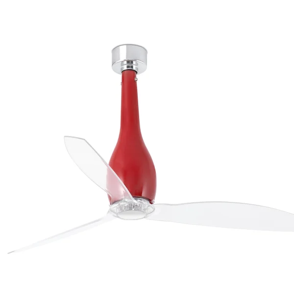 Faro Eterfan - ventilateur de plafond avec télécommande - Ø 128 cm - rouge et transparent