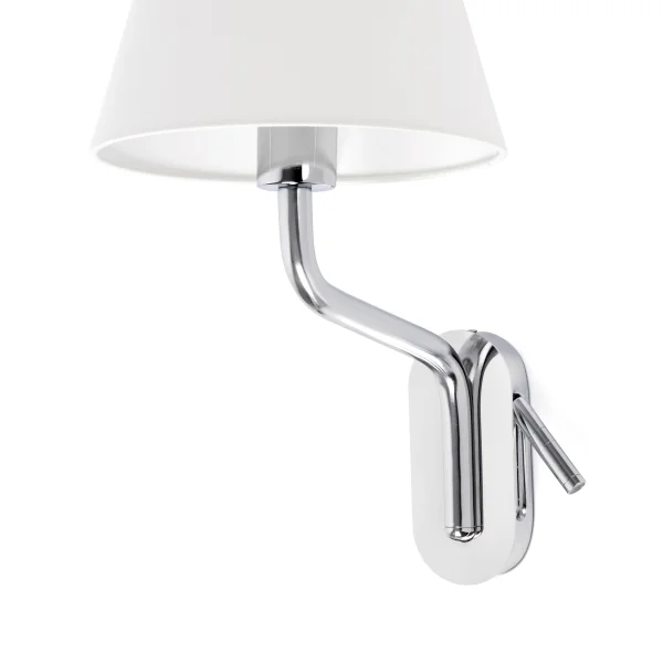 Faro Eterna Left - applique murale - 21,5 x 20 x 16 cm - 1W LED inclus - blanc et chrome
