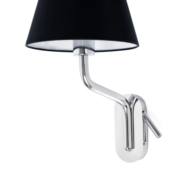 Faro Eterna Left - applique murale - 21,5 x 20 x 16 cm - 1W LED inclus - noir et chrome