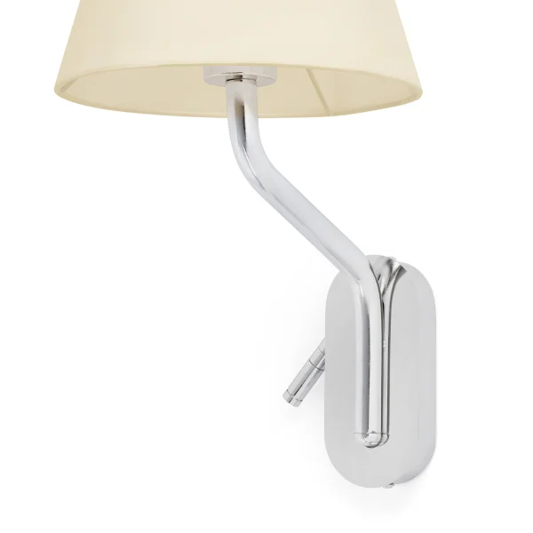 Faro Eterna Right - applique murale - 21,5 x 20 x 16 cm - 1W LED inclus - beige et chrome