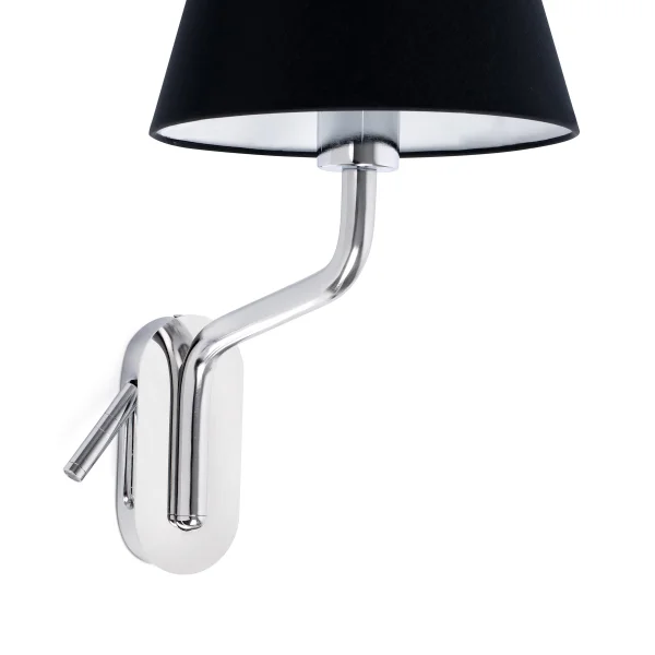 Faro Eterna Right - applique murale - 21,5 x 20 x 16 cm - 1W LED inclus - noir et chrome