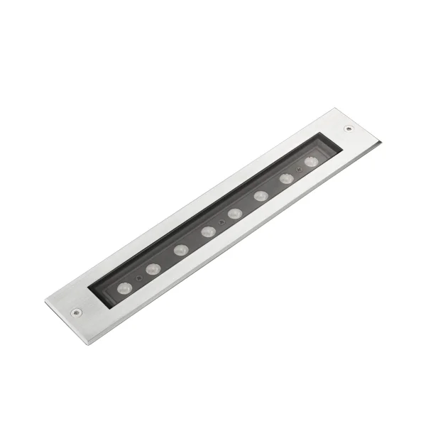 Faro Falls Orientable II - projecteur de sol extérieur - 290 x 53 mm, 310 x 52 mm encastrable - 9W LED inclus - IP67 - acier inoxydable satiné