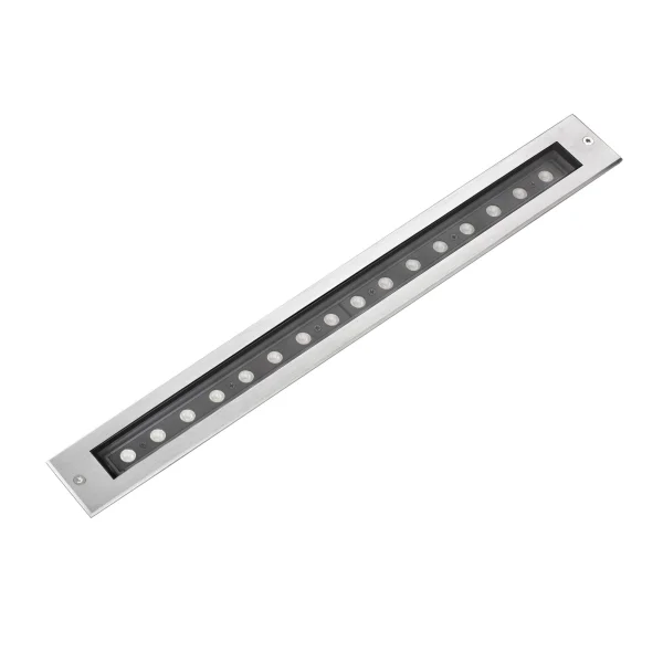 Faro Falls Orientable - spot extérieur au sol - 500 x 53 mm, 500 x 53 mm à encastrer - 18W LED inclus - IP67 - acier inoxydable satiné