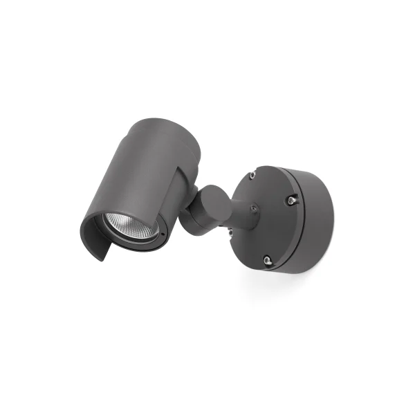 Faro Foc - applique d'extérieur - Ø 10 x 21,1 x 13 cm - 16W LED dimmable inclus - IP65 - gris foncé