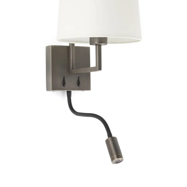 Faro Frame - applique murale avec interrupteur - 21,5 x 28 x 17,6 cm - 3W LED inclus - blanc et vieil or