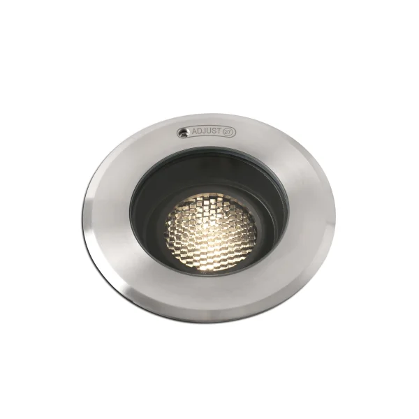 Faro Geiser Orientable - spot rond pour l'extérieur - Ø 130 mm, Ø 116 mm à encastrer - 7W LED inclus - IP67 - acier inoxydable satiné