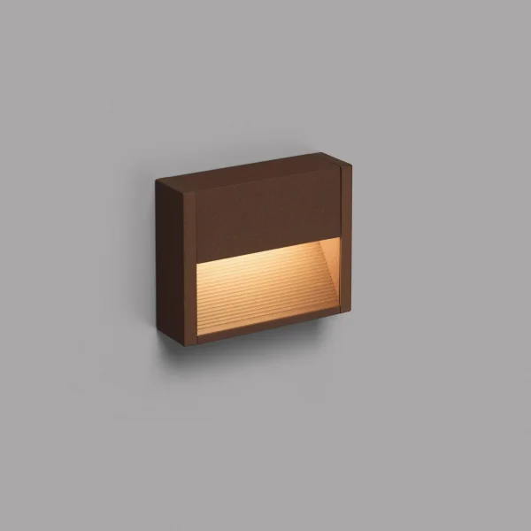 Faro Grada - applique murale - 15,7 x 4,6 x 12,8 cm - 3W LED inclus - IP54 - brun rouille
