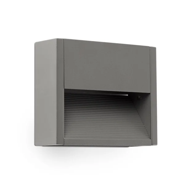 Faro Grada - applique murale - 15,7 x 4,6 x 12,8 cm - 3W LED inclus - IP54 - gris foncé