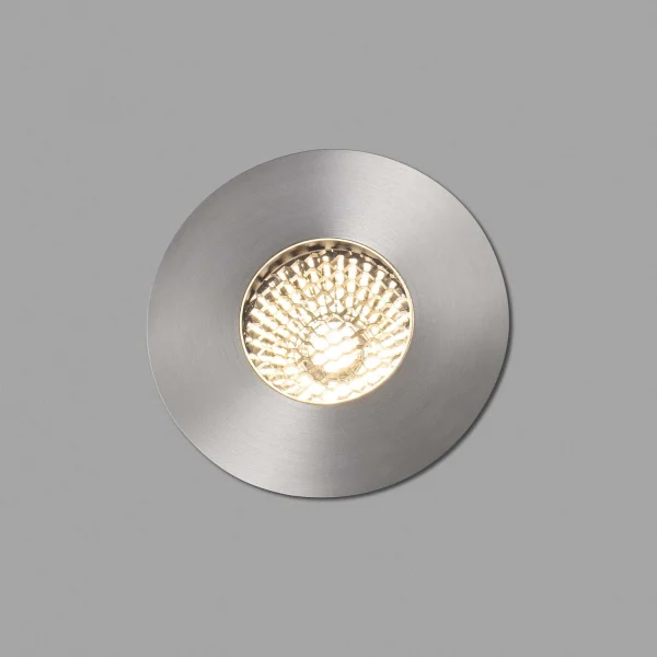 Faro Grund - spot rond pour l'extérieur - Ø 80 mm, Ø 60 mm à encastrer - 7W LED inclus - IP67 - acier inoxydable satiné - couleur de lumière blanc chaud (2700K)