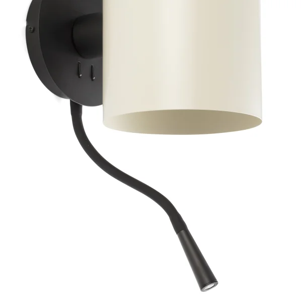 Faro Guadalupe - applique murale - 17 x 23,5 x 42 cm - 1W LED inclus - noir et beige