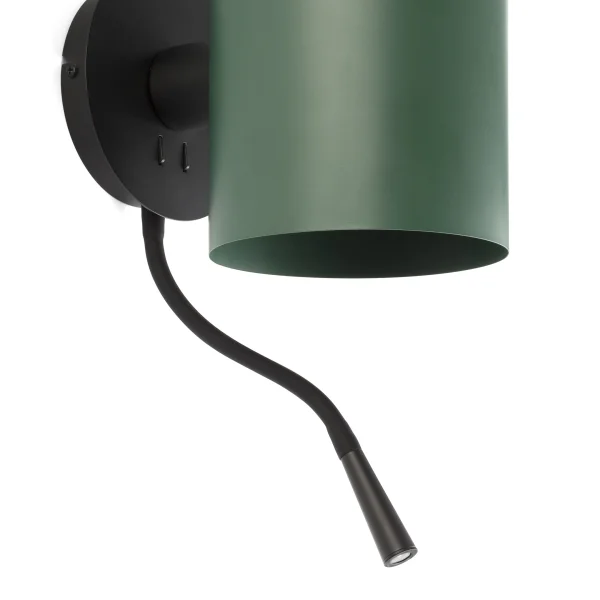 Faro Guadalupe - applique murale - 17 x 23,5 x 42 cm - 1W LED inclus - noir et vert