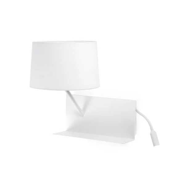 Faro Handy - applique murale avec interrupteur et port USB - 33 x 27 x 55,5 cm - 3W LED inclus - blanc mat