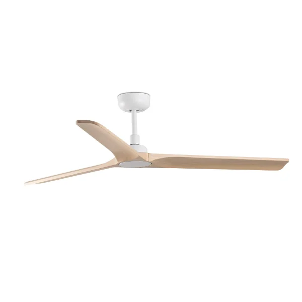 Faro Heywood - ventilateur de plafond - Ø 132 x 190 cm - 6 vitesses - inclus télécommande avec minuterie - blanc et bois