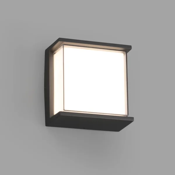 Faro Hikari - applique murale - 17 x 9 x 17 cm - 10W LED inclus - IP65 - gris foncé