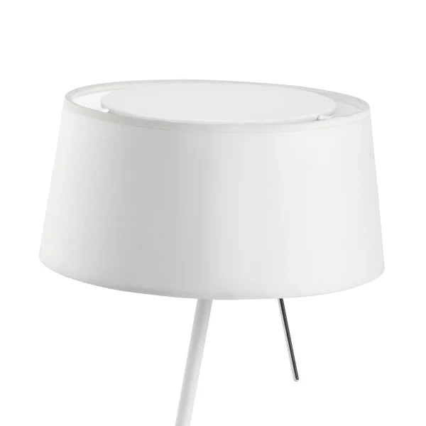 Faro Hotel - lampe à poser - Ø39 x 37 cm - chrome et blanc