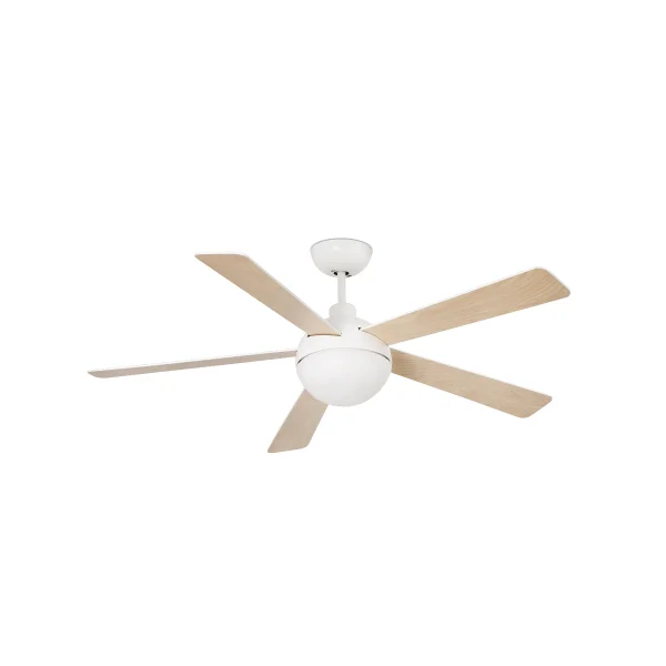 Faro Izaro - ventilateur de plafond avec lumière et télécommande - Ø 130 cm - 15W LED inclus - blanc et marron clair