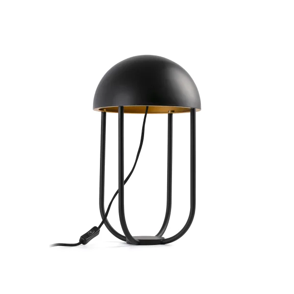 Faro Jellyfish - lampe à poser - Ø 25 x 42 cm - 6W LED inclus - noir et or