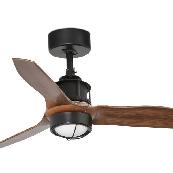 Faro Just Fan XS - ventilateur de plafond avec lumière et télécommande - Ø 81 cm - 17W LED inclus - brun foncé et noir