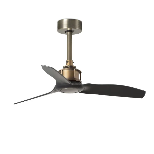 Faro Just Fan XS - ventilateur de plafond avec télécommande - Ø 81 cm - noir mat et laiton antique