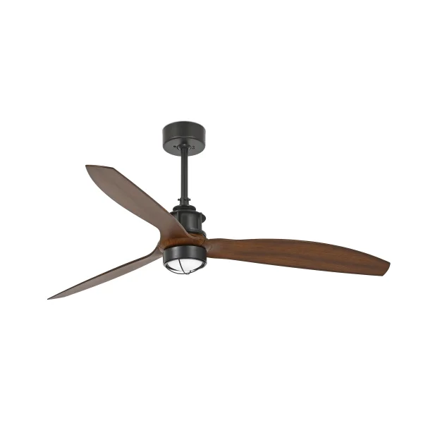 Faro Justfan - ventilateur de plafond avec lumière et télécommande - Ø 128 cm - 17W LED inclus - noir et marron foncé